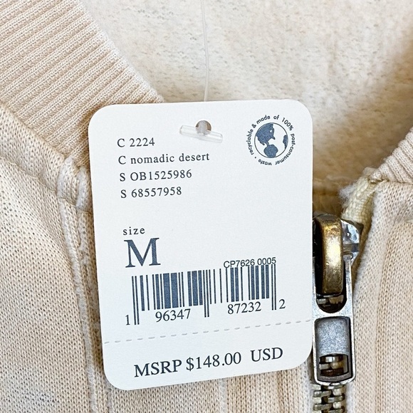 Free People Robby Bomber Beige Zip Front Jacket - Picture 8 of 8